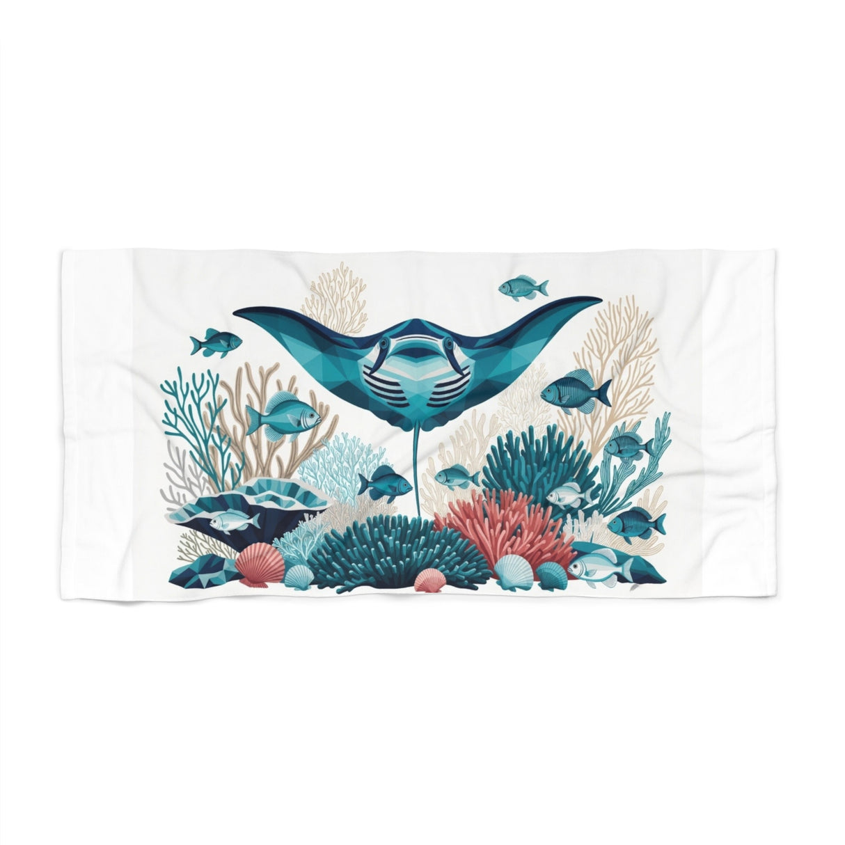 The Ray Manta Ray & Coral Reef Beach Towel