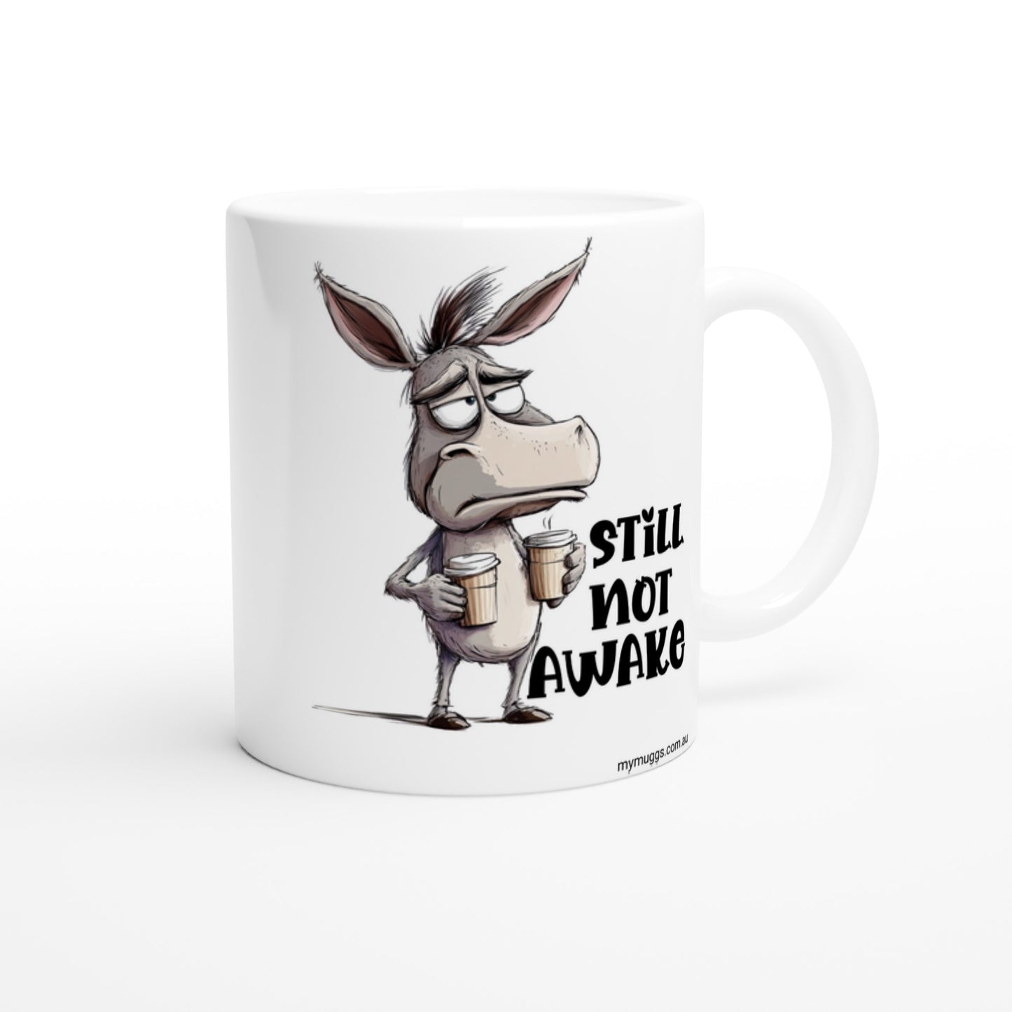 Funny Donkey Coffee Mug – “Still Not Awake”