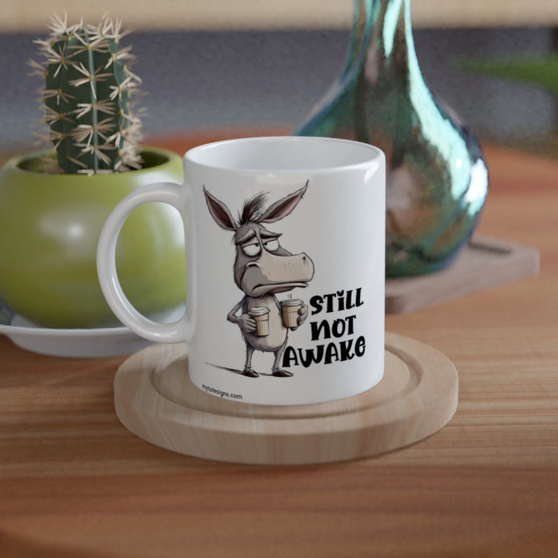 Funny Donkey Coffee Mug – “Still Not Awake”