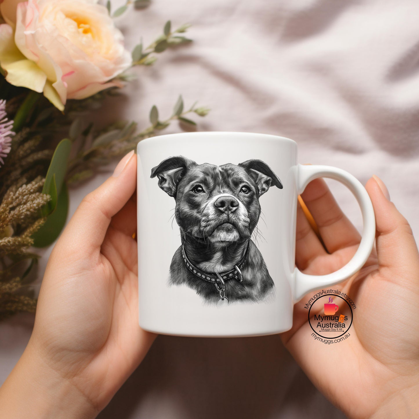 Staffordshire Bull Terrier Mug, Staffy Dog Mug Gift for dog Lovers coffee mug gifts
