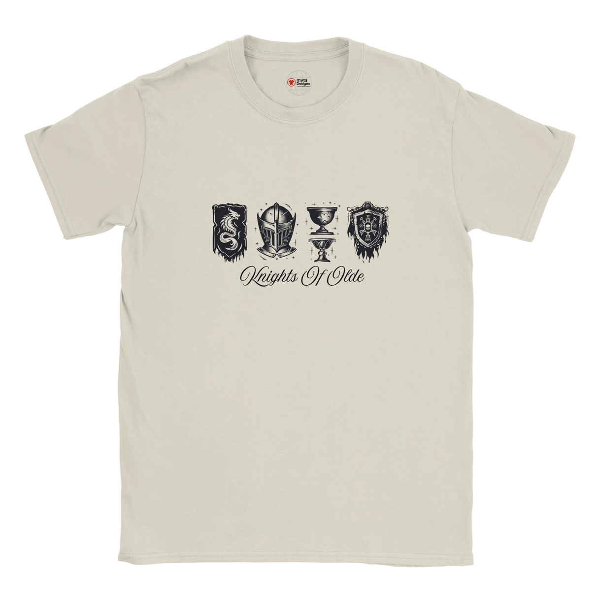 Ice Grey t-shirt with black graphic design and text on a white background