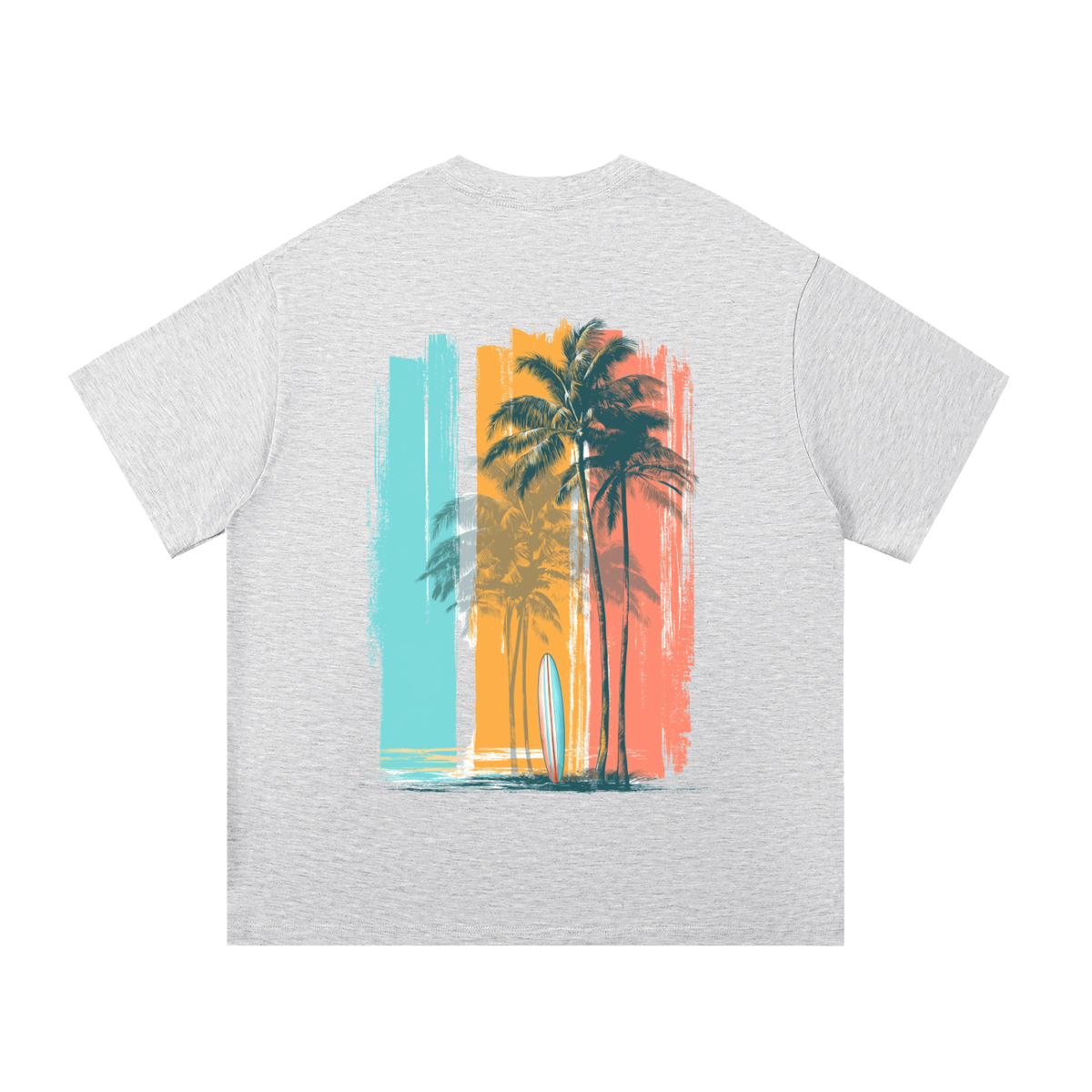Tropical Escape Palm Tree Back Print Cotton T-Shirt