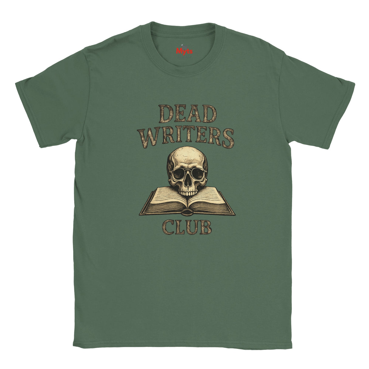 Military Green t-shirt with guitar graphic and 'Life is Full of Choices' text on a white background