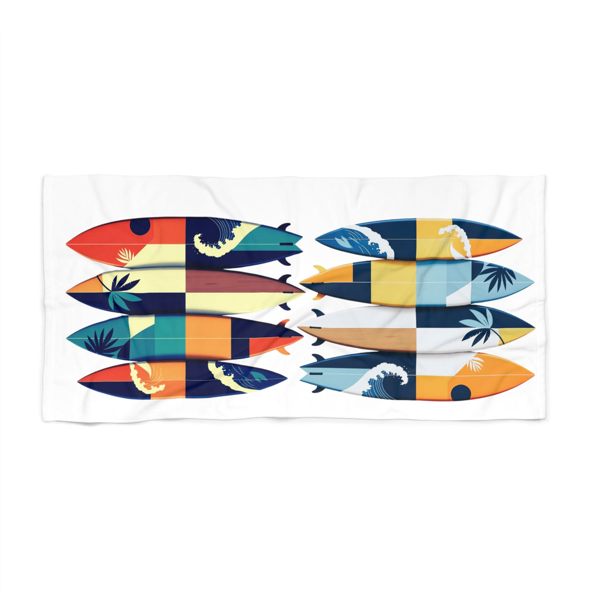 Retro Surfboards Coastal Beach Towel