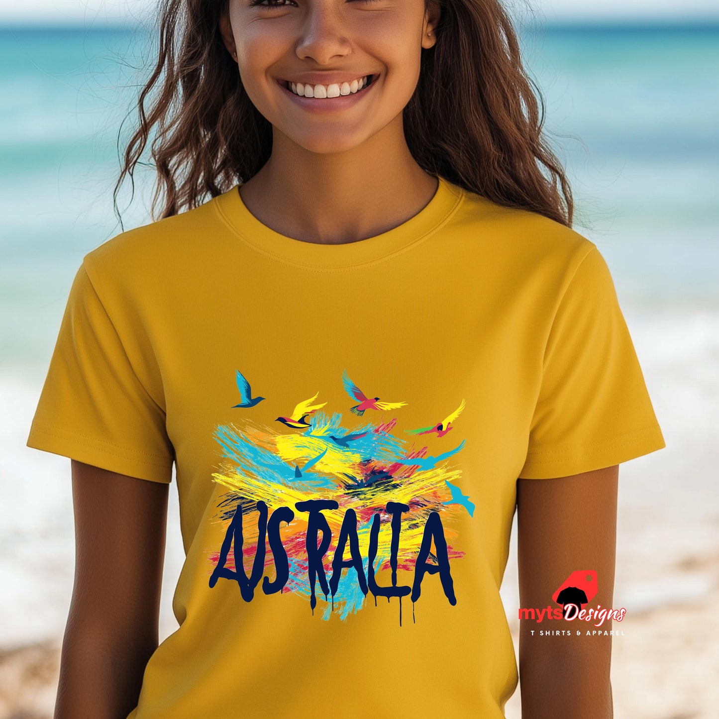 Australia Brushstroke Art T-Shirt – Modern Aussie Graphic Tee