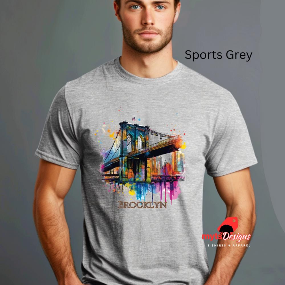 Brooklyn Bridge Pop Art T-Shirt | NYC Skyline Graphic Tee