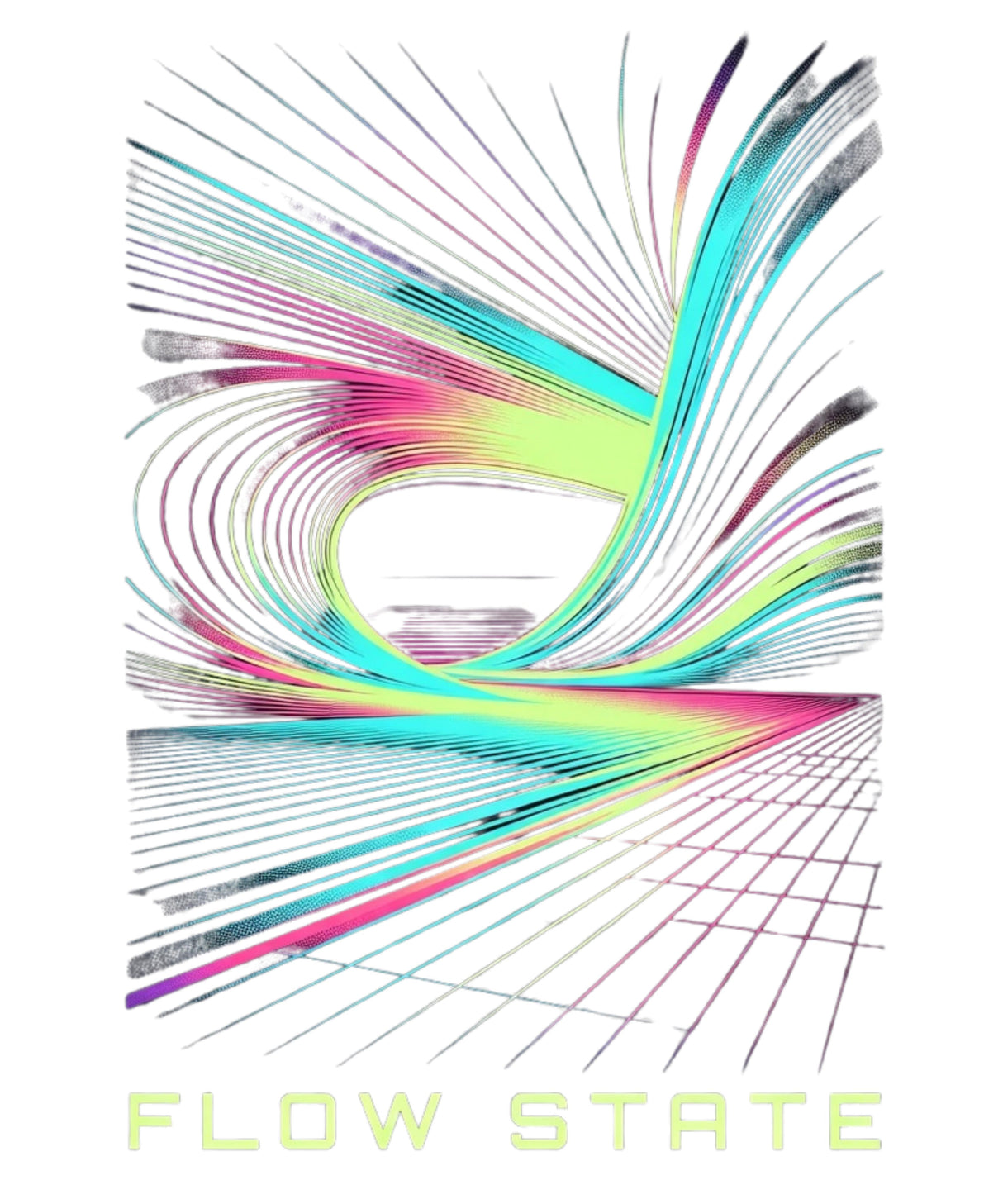Flow State Abstract Neon Graphic T-Shirt – Modern Unisex Tee