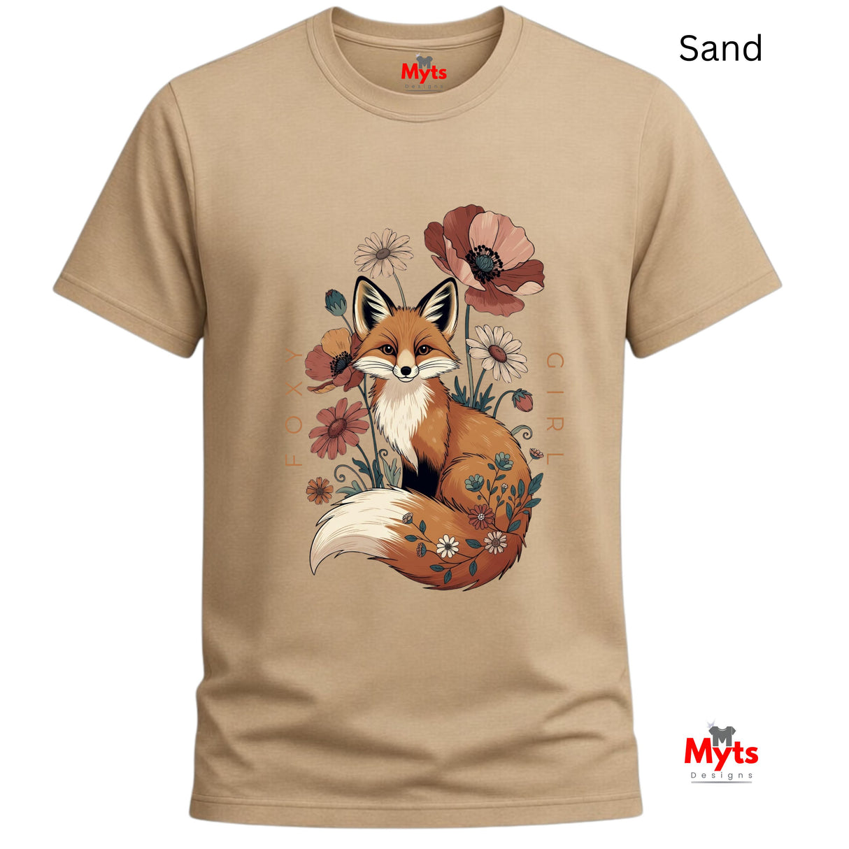 Foxy Girl Floral Fox T-Shirt | Cottagecore Wildflower Tee