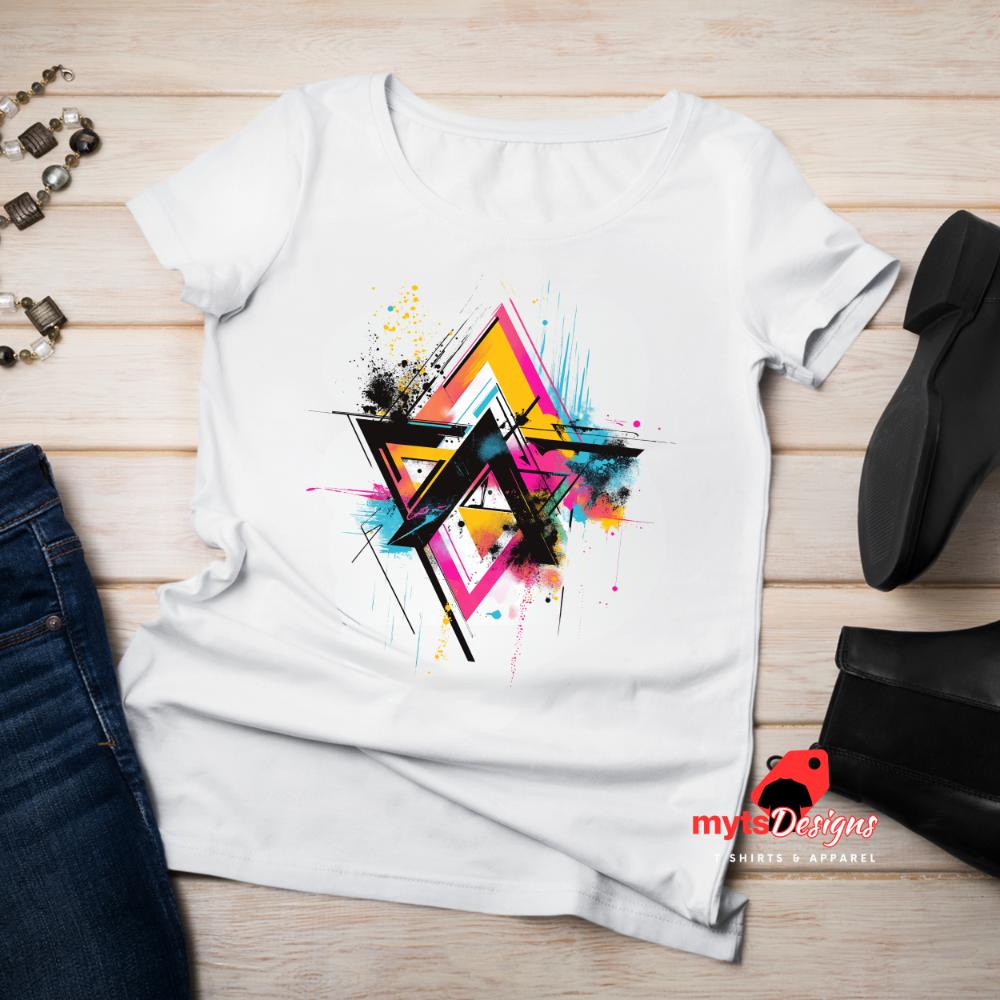 Geometric Triangle T-Shirt - Abstract Design