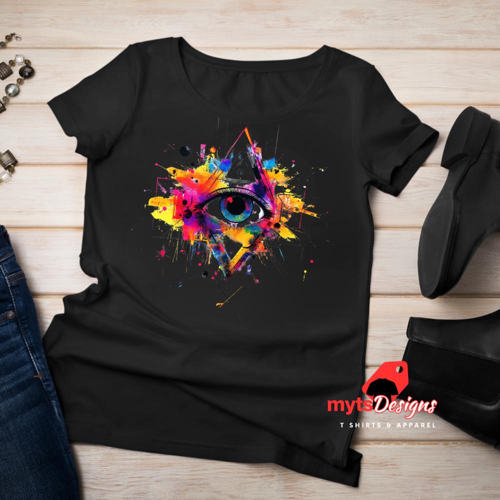 Geometric Triangle T-Shirt | Modern Abstract Streetwear | Unisex Cotton Tee