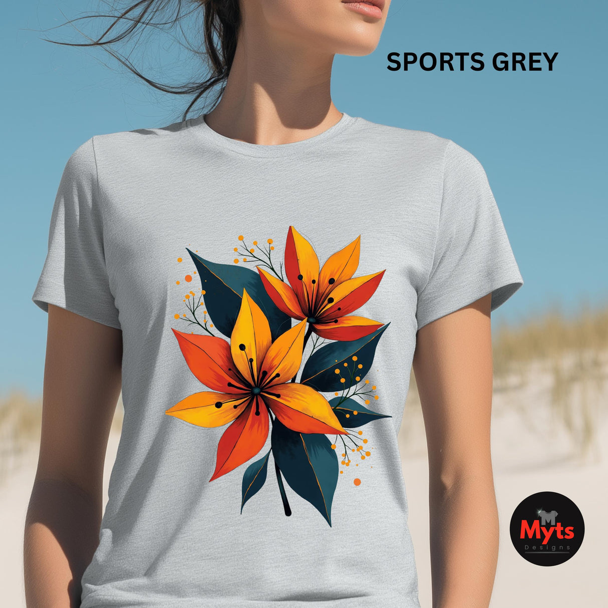 Bold Lily Flower T-Shirt | Colourful Modern Floral Graphic Tee