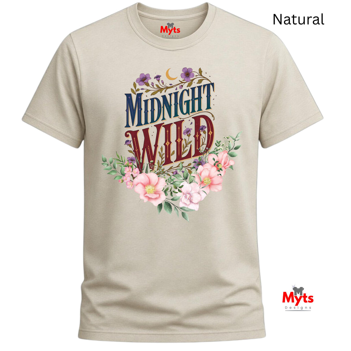Midnight Wild – Wildflower Floral Graphic Tee for Women