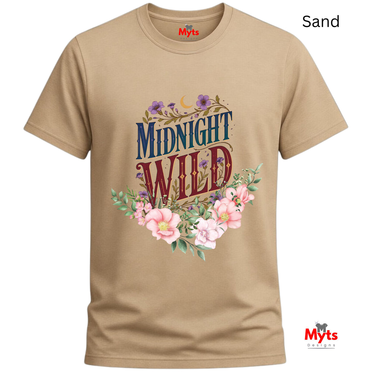 Midnight Wild – Wildflower Floral Graphic Tee for Women