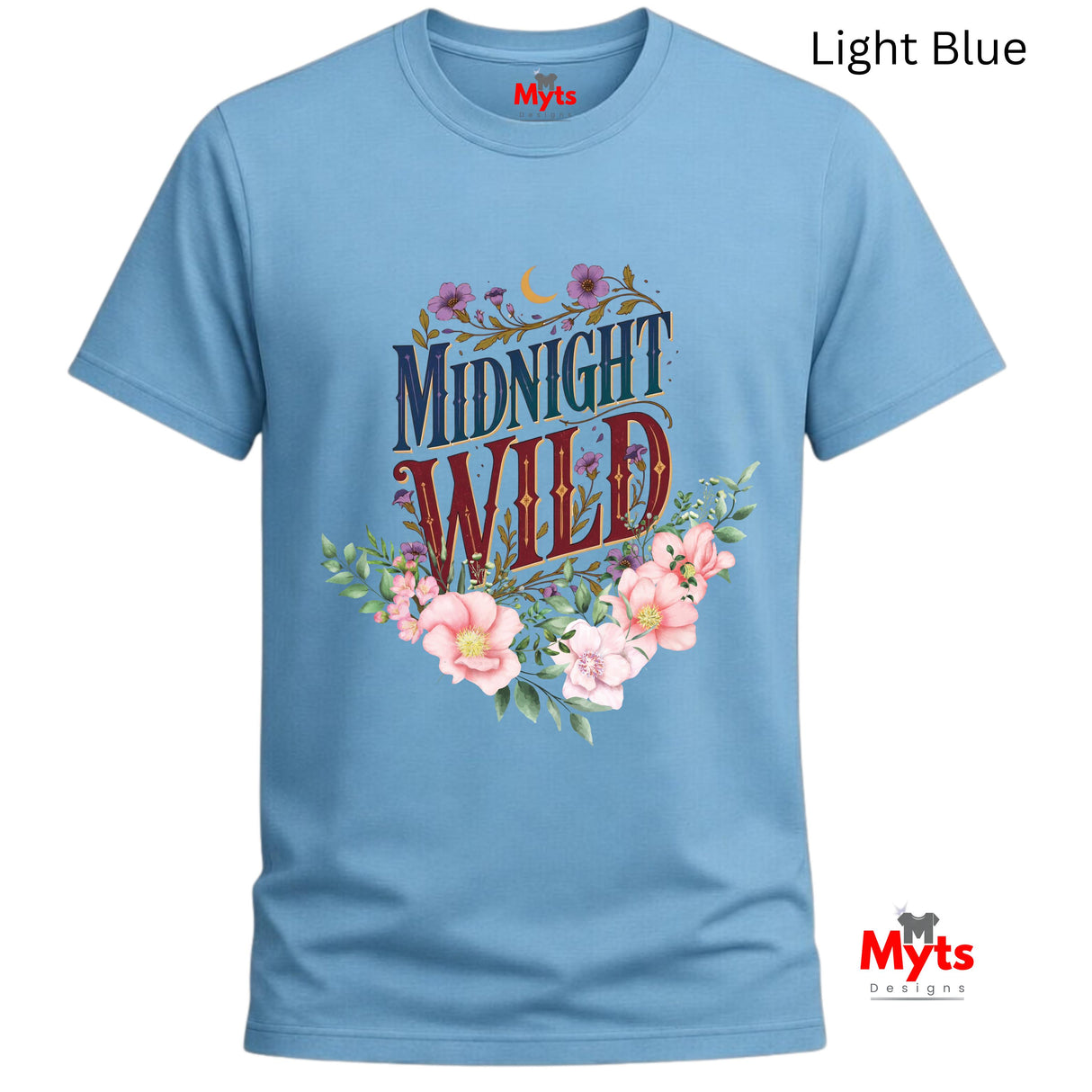 Midnight Wild – Wildflower Floral Graphic Tee for Women
