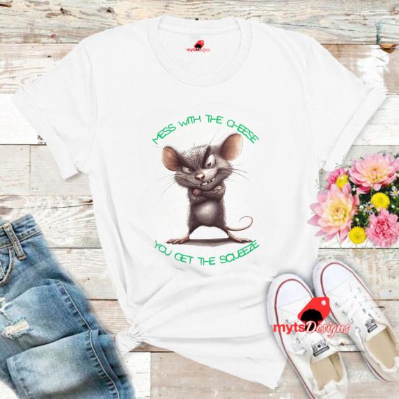Funny Mouse T-Shirt | Cute Animal Graphic Tee | Unisex Cotton Shirt