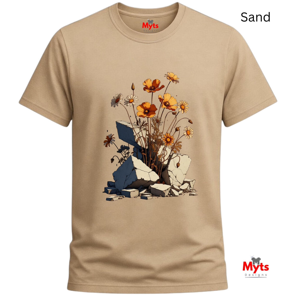 New Growth Poppy & Wildflower T-Shirt – Botanical Nature Graphic Tee