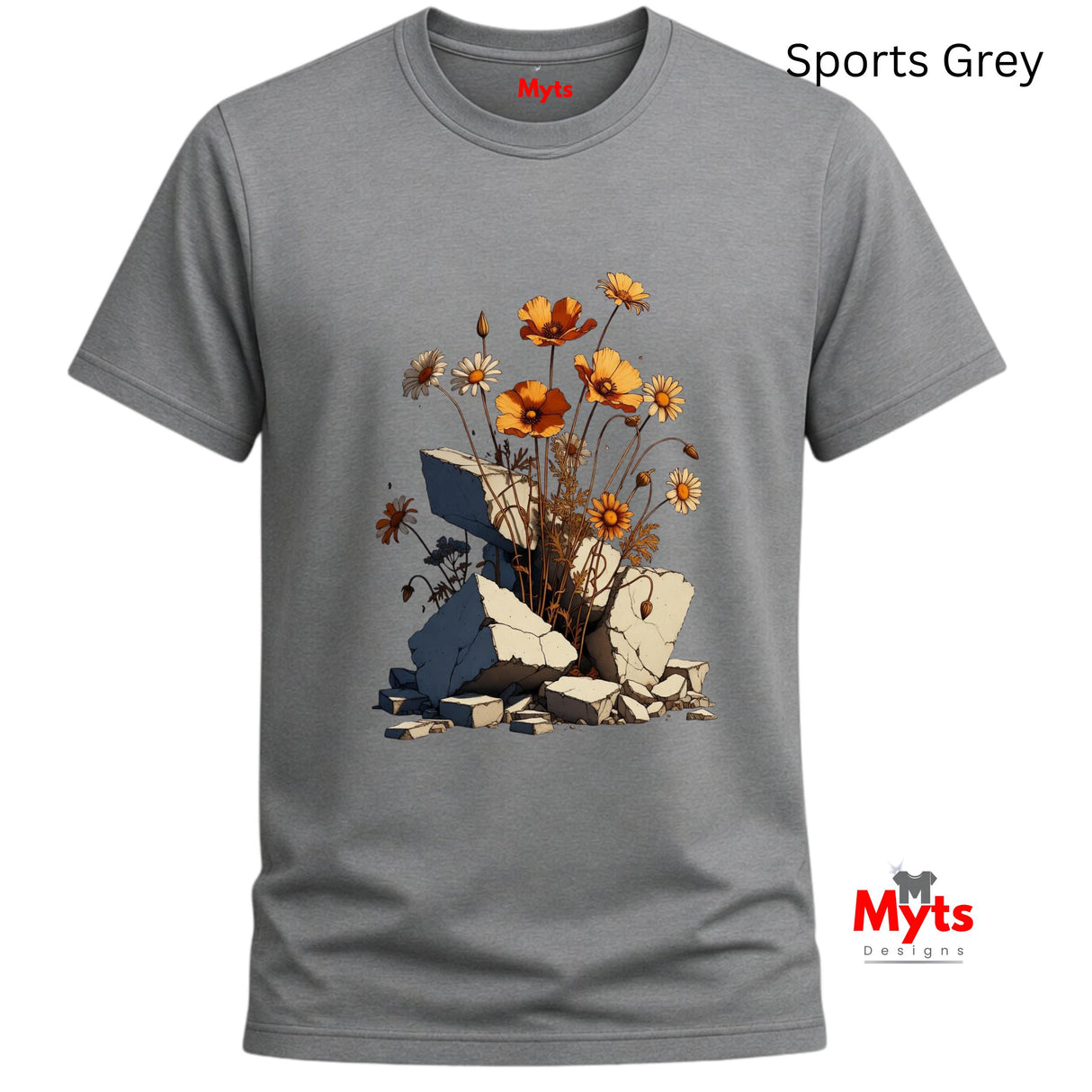 New Growth Poppy & Wildflower T-Shirt – Botanical Nature Graphic Tee