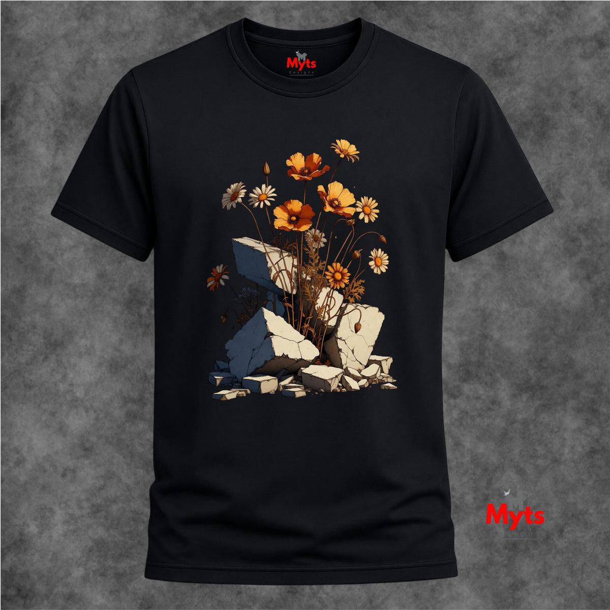 New Growth Poppy & Wildflower T-Shirt – Botanical Nature Graphic Tee
