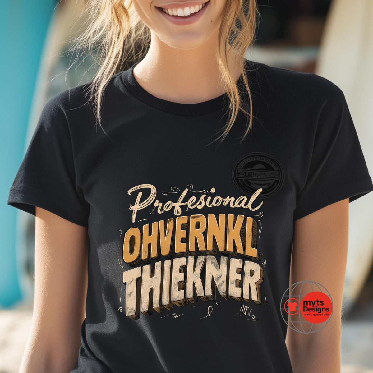 Professional Overthinker Funny T-Shirt – Witty Retro Typography Tee for Creative Minds