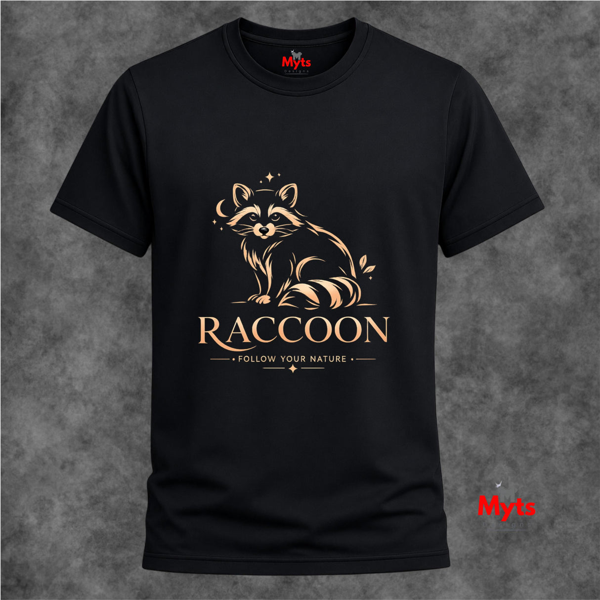 Raccoon Follow Your Nature T-Shirt | Woodland Wildlife Graphic Tee
