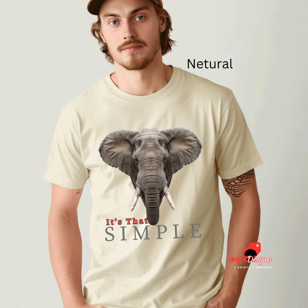 It's That Simple Elephant T-Shirt - Minimalist Animal Graphic Tee