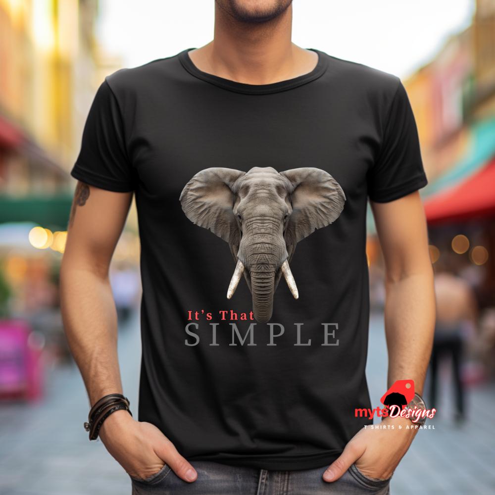 It's That Simple Elephant T-Shirt - Minimalist Animal Graphic Tee