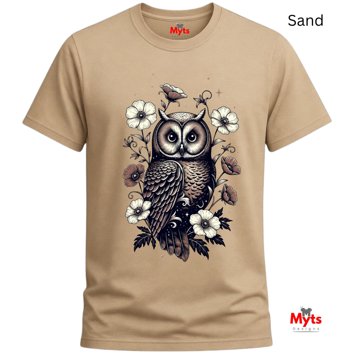 Floral Owl T-Shirt – Vintage Botanical Owl Graphic Tee