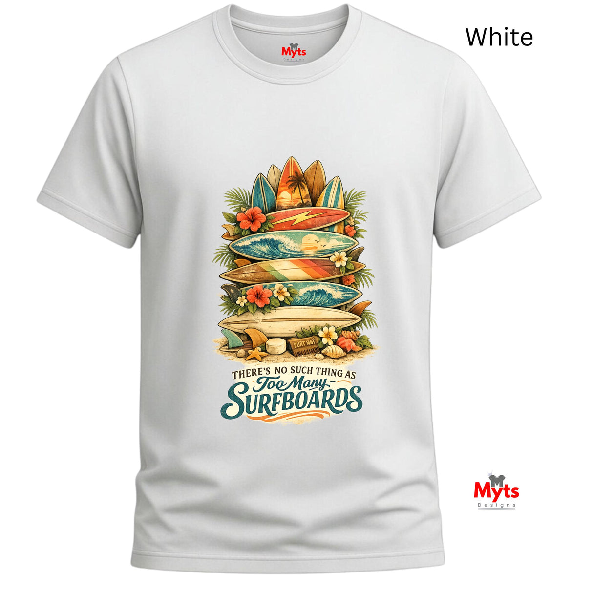 Too Many Surfboards Vintage Surf Graphic Unisex T-Shirt