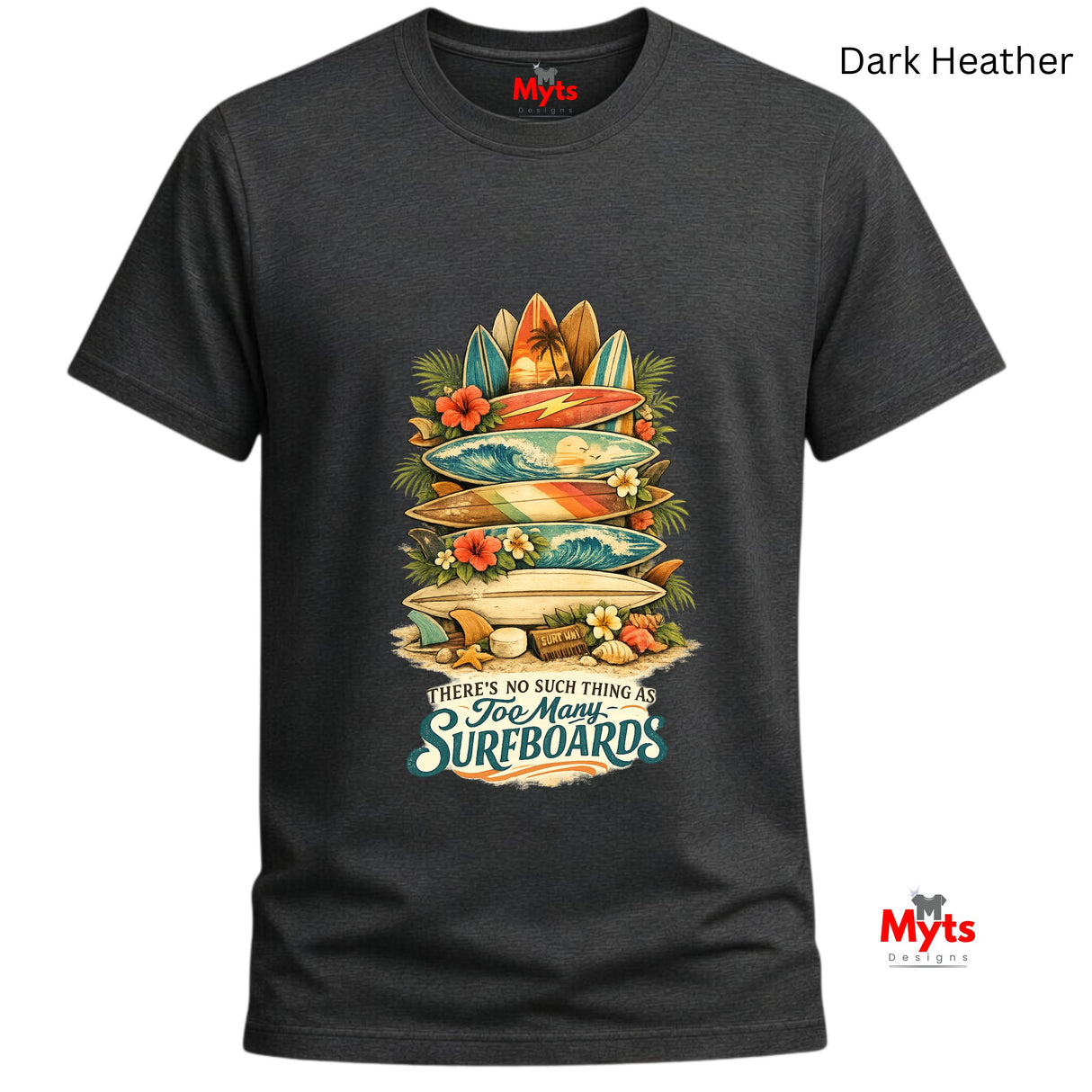 Too Many Surfboards Vintage Surf Graphic Unisex T-Shirt