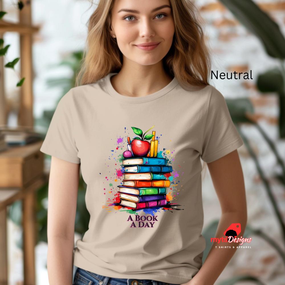A Book A Day T-Shirt - Pop Art Book Lover & Teacher Gift