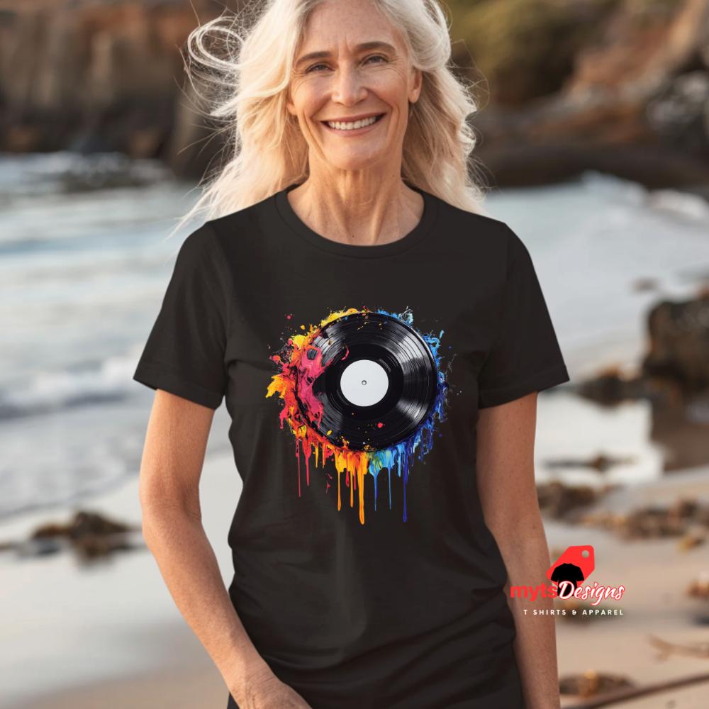Retro Record T shirt, music lovers Gift Shirt, Shirts For Her, Shirts for Him,Party Shirts