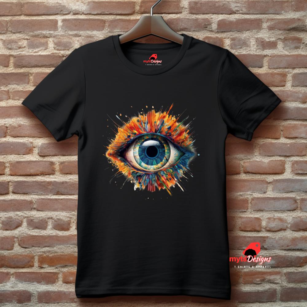 Vivid Eye T-Shirt | Colorful Geometric Eye Design | Unisex Cotton Tee