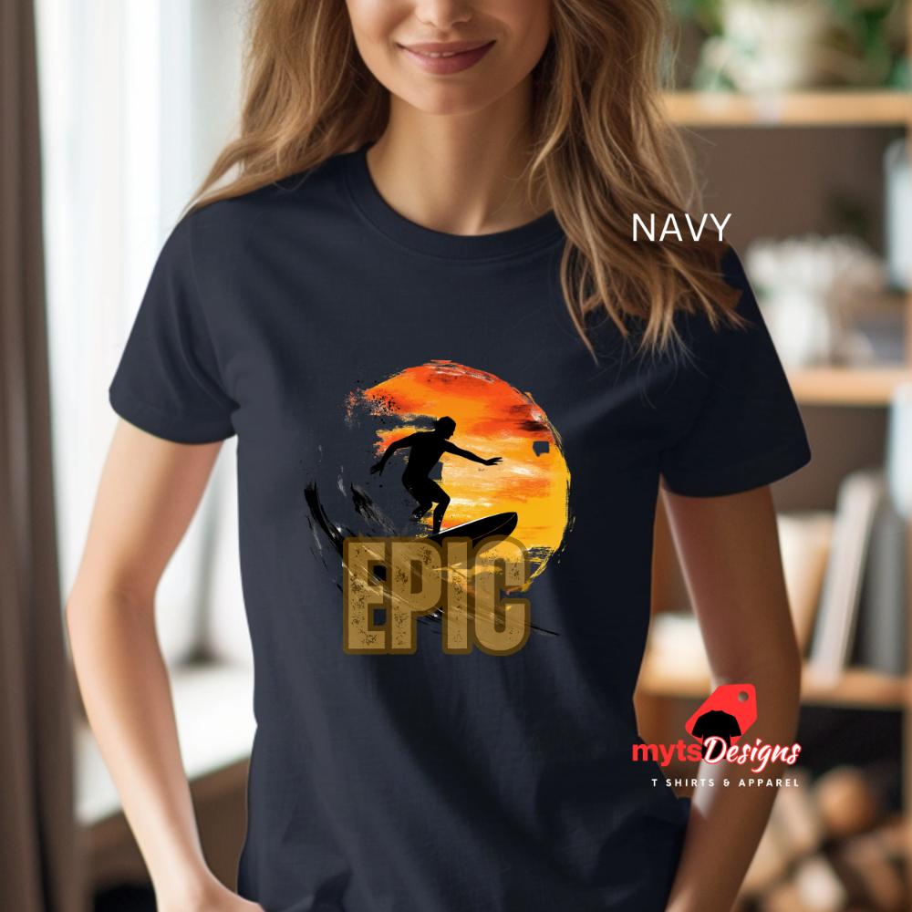 Epic Surf T-Shirt - Surfer Silhouette Design