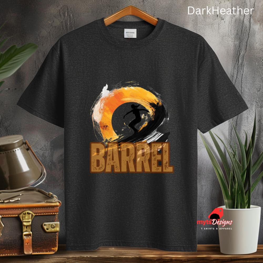 Barrel Surf T-Shirt - Unisex Beach Wear with Surfer Silhouette Design