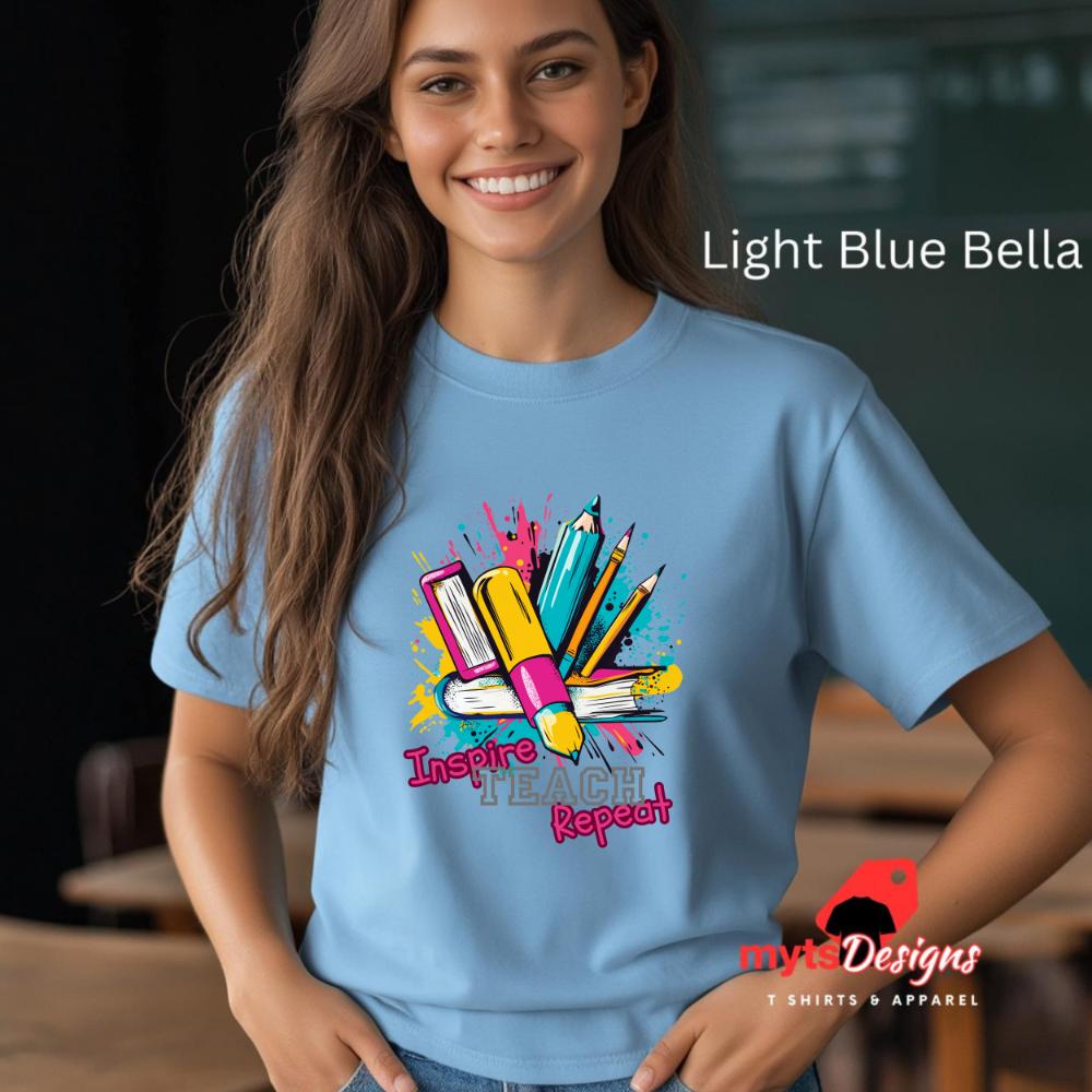 Pop Art Teacher Gift T-Shirt - Inspire Teach Repeat