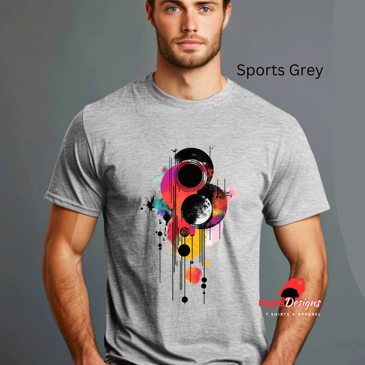 Moon Haze Geometric Space T-Shirt | Vivid Sci-Fi Tee