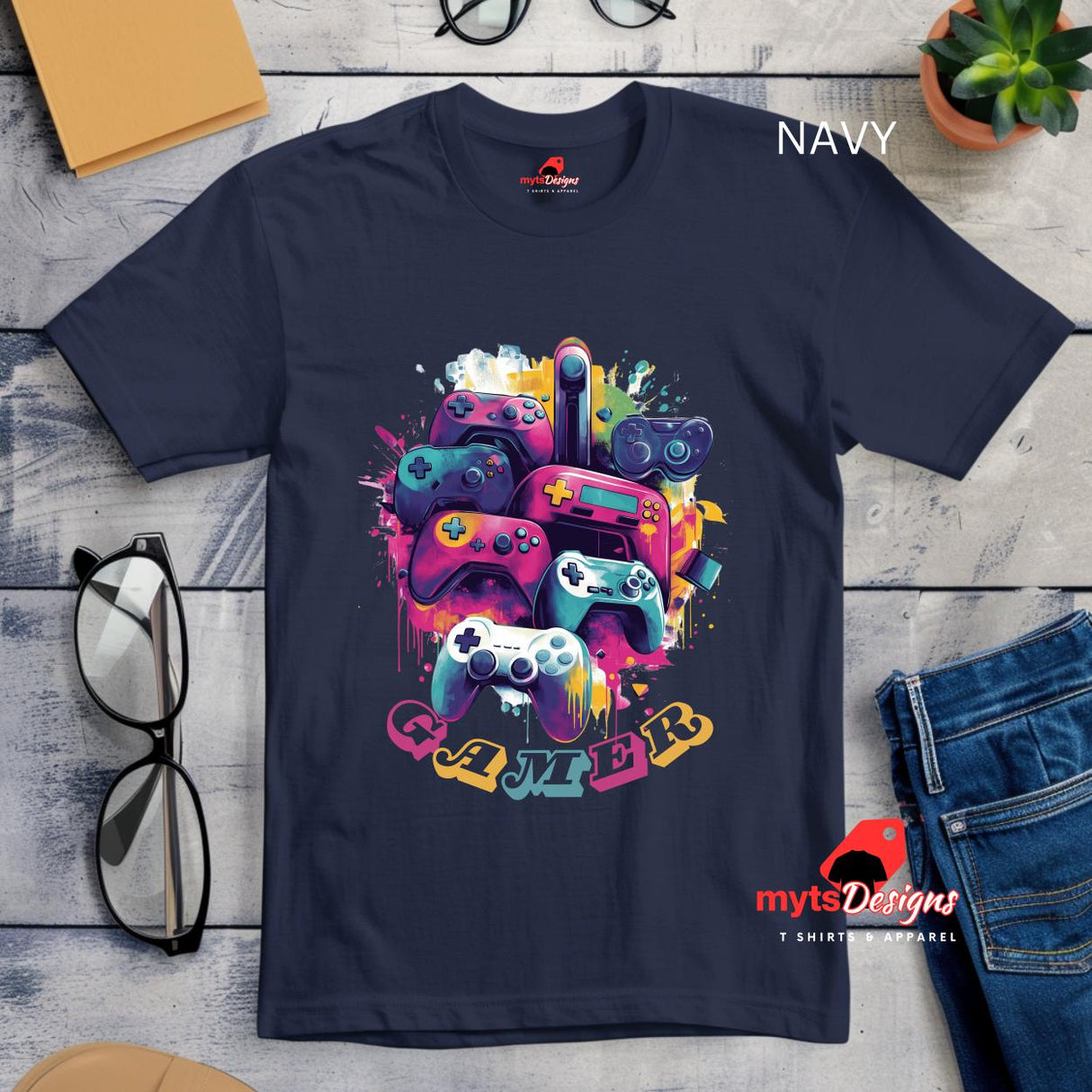 Retro Gamer T-Shirt - Pop Art Video Game Controller Design | Soft Cotton Tee