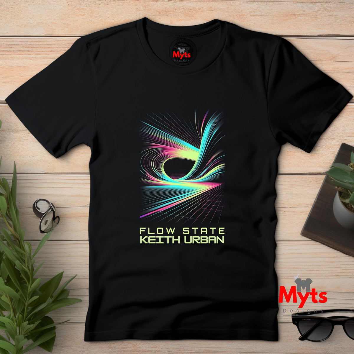 Flow State KU Graphic T-Shirt | Neon Abstract Music Tee