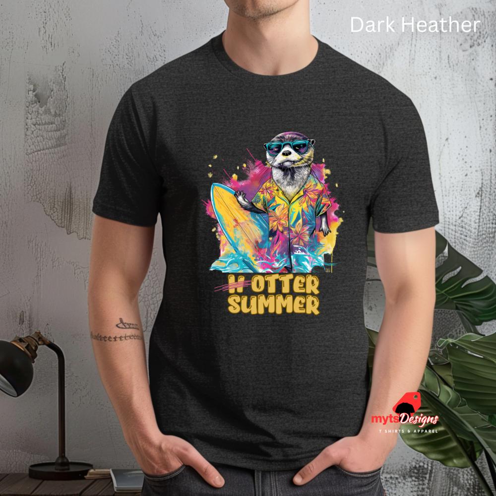 Funny Otter Summer Surf T-shirt - Cute Beach Tee for Otter Lovers