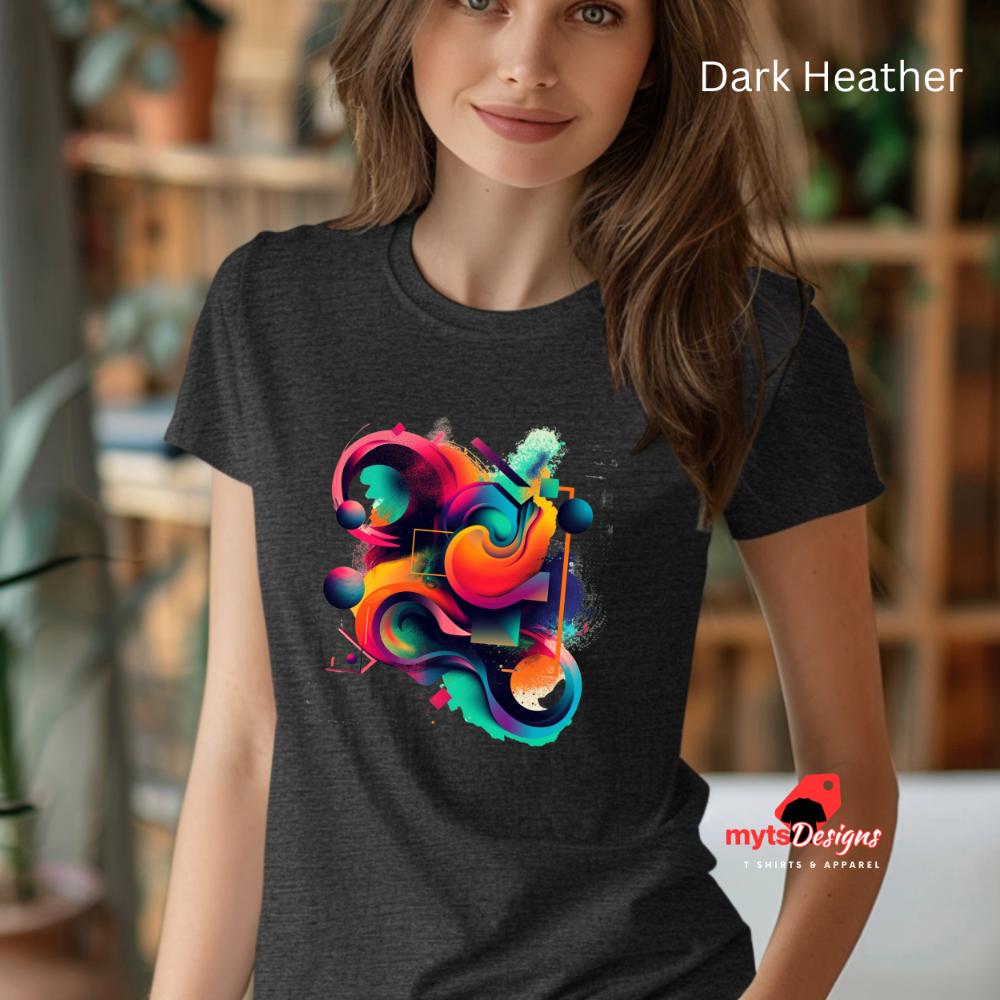 Geometric Design Unisex T-Shirt Geometric Tees, Rich Color Graphic Tee, Bold Abstract Art Shirt