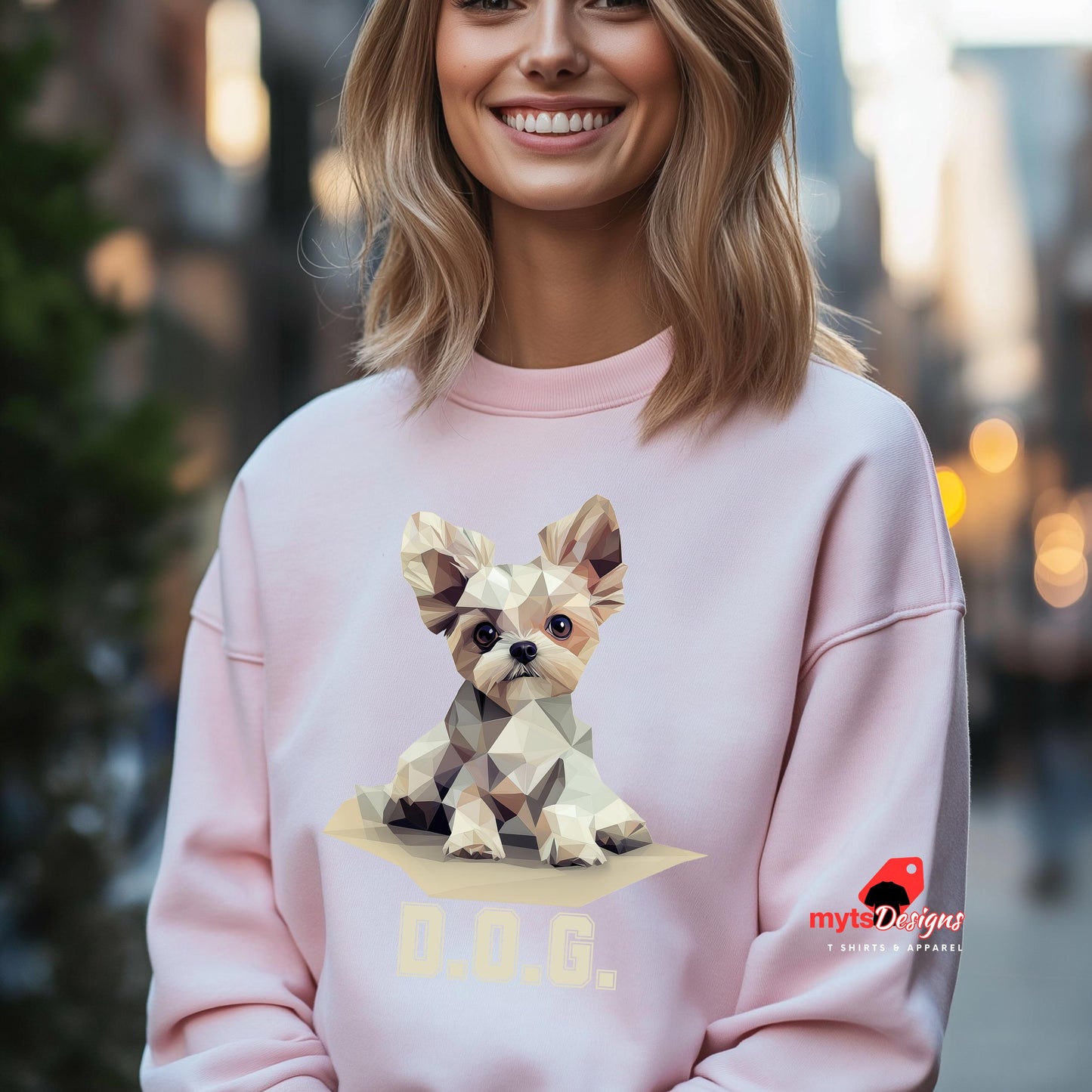 D.O.G. Geometric Puppy Sweatshirt – Modern Polygon Dog Art Pullover