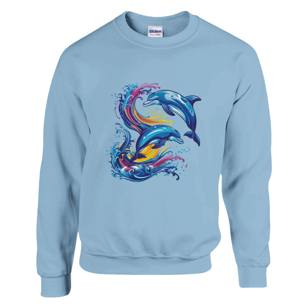 Vintage style dolphins blue sweatshirt