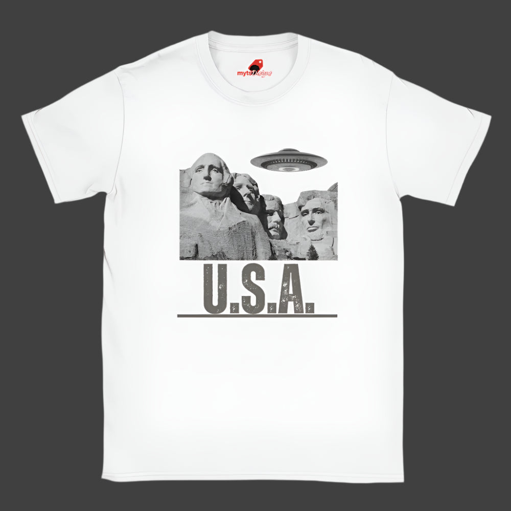A White Mt. Rushmore T-shirt