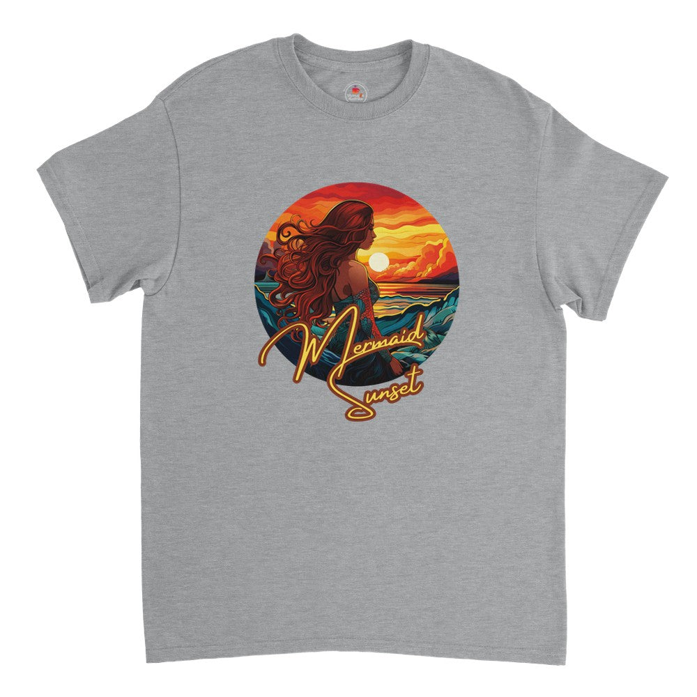 Retro Mermaid Sunset T-Shirt - 60s Pop Art Surf Design