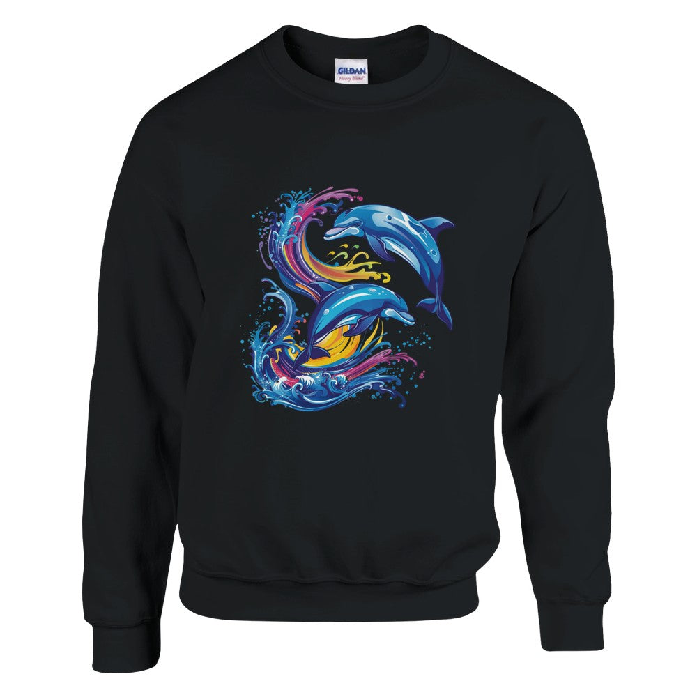 Retro-styled dolphins black sweatshirt