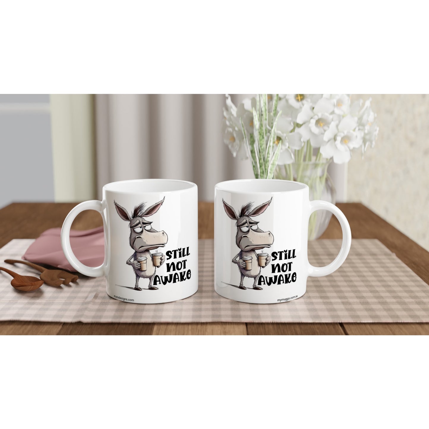 Funny Donkey Coffee Mug – “Still Not Awake”