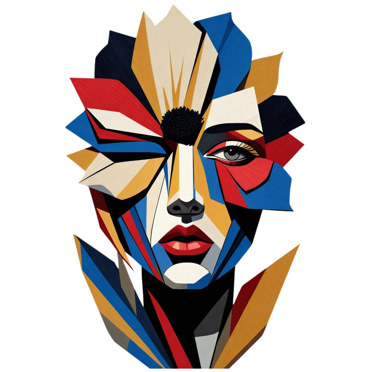 Abstract Geometric Face T-Shirt | Modern Art Graphic Tee