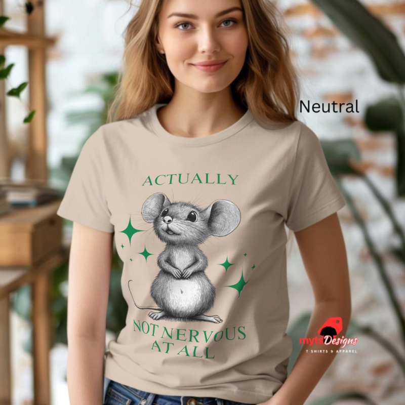 Funny Mouse Anxiety Shirt - Actually Not Nervous At All Tee