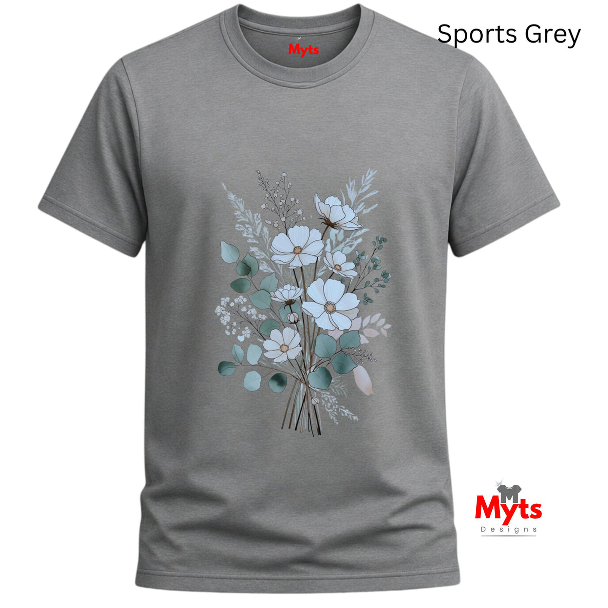 Blue Wildflower Bouquet T-Shirt | Minimalist Botanical Floral Graphic Tee