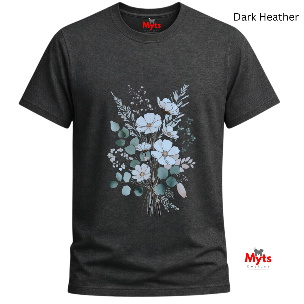 Blue Wildflower Bouquet T-Shirt | Minimalist Botanical Floral Graphic Tee